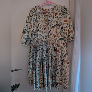 Samantha Pleet Girl Floral Print Dress with Puff Sleeves